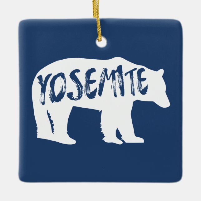 Yosemite Bear Ceramic Ornament (Front)