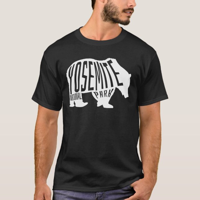 Yosemite, Bear Outline - California Travel T-Shirt (Front)