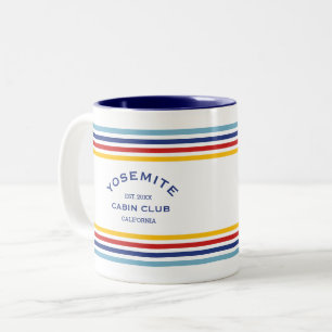 Yosemite Cabin Club Custom Crest Park Stripe Two-Tone Coffee Mug