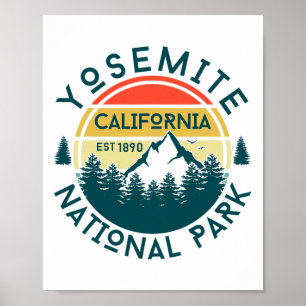 Yosemite California Nature Hiking Outdoors Travel Poster