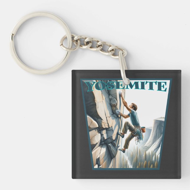 Yosemite California Rock Climbing Key Ring (Front)
