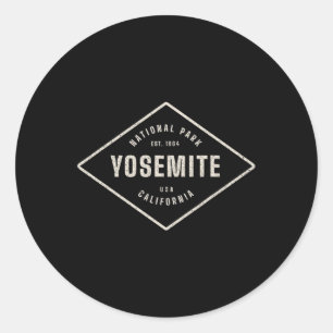 Yosemite California Souvenir Rock Climbing Area De Classic Round Sticker