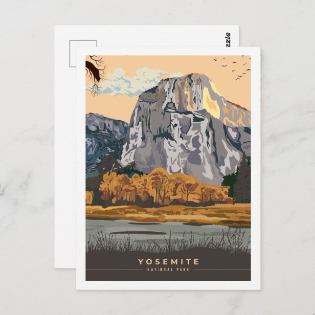 Yosemite California USA Travel Place Illustration Postcard (Front/Back)