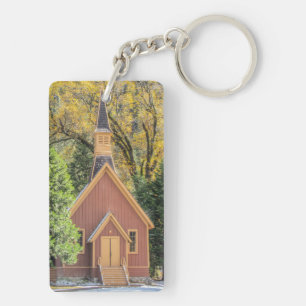 Yosemite Chapel In Autumn Key Ring