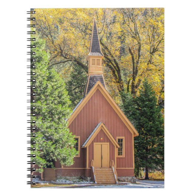Yosemite Chapel In Autumn Notebook (Front)
