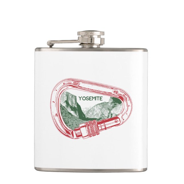 Yosemite Climbing Carabiner Hip Flask (Front)