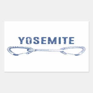 Yosemite Climbing Quickdraw Rectangular Sticker