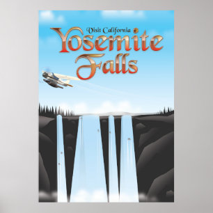 Yosemite Falls California travel poster