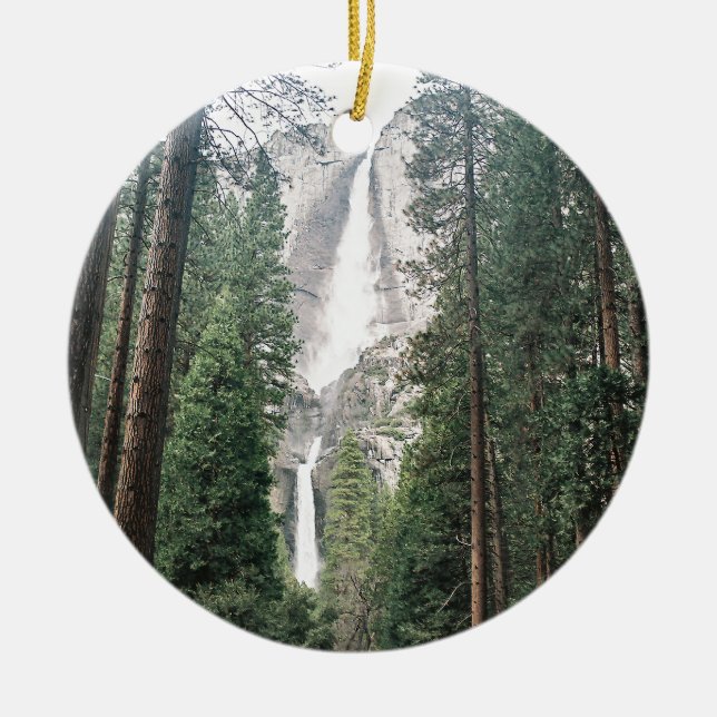 Yosemite Falls Ceramic Tree Decoration (Front)