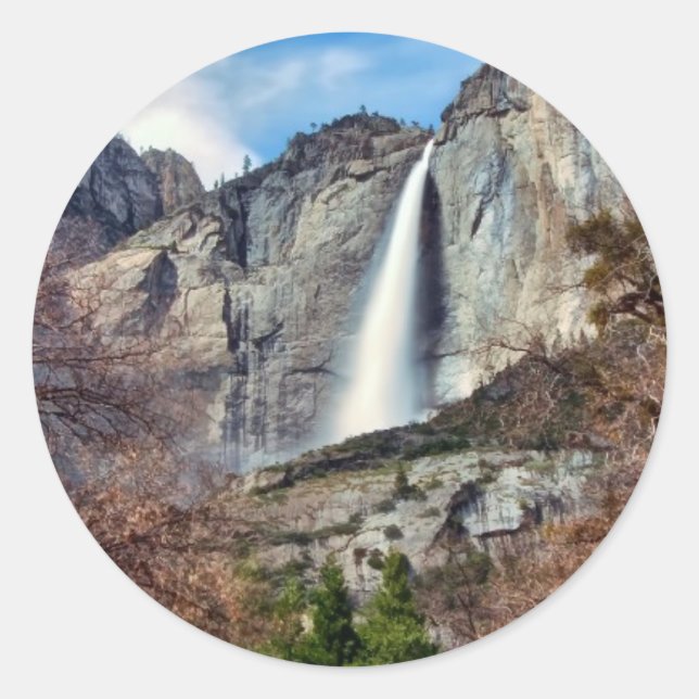 Yosemite Falls Classic Round Sticker (Front)