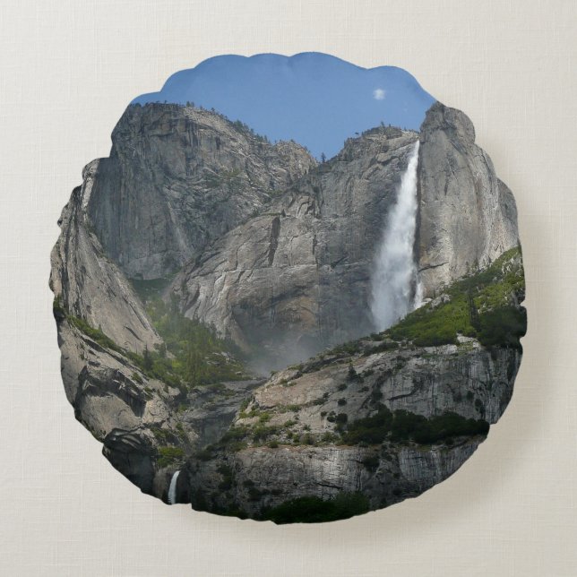 Yosemite Falls III from Yosemite National Park Round Cushion (Front)