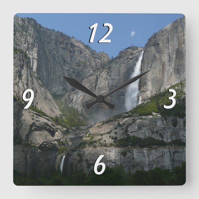 Yosemite Falls III from Yosemite National Park Square Wall Clock (Front)