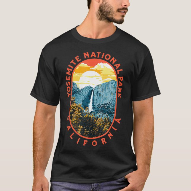 Yosemite Falls - National Park California Retro  T-Shirt (Front)