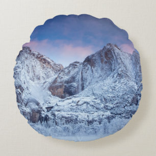Yosemite Falls Sunrise Round Cushion