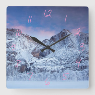 Yosemite Falls Sunrise Square Wall Clock