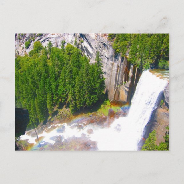 yosemite falls with rainbow postcard (Front)