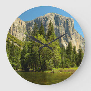 Yosemite From Valley Floor, Sierra-Nevada Large Clock