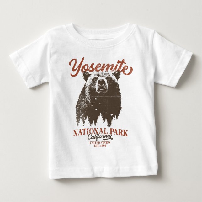 Yosemite Grizzly Bear California National Park Baby T-Shirt (Front)
