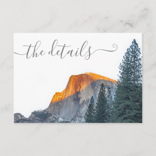 Yosemite Half Dome Sunset Wedding Enclosure Card