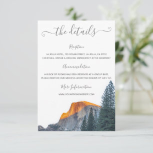 Yosemite Half Dome Sunset Wedding Enclosure Card