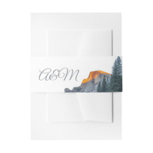 Yosemite Half Dome Sunset Wedding Invitation Belly Band
