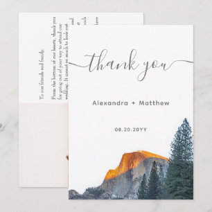 Yosemite Half Dome Sunset Wedding Thank You Cards