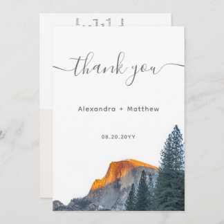 Yosemite Half Dome Sunset Wedding Thank You Cards