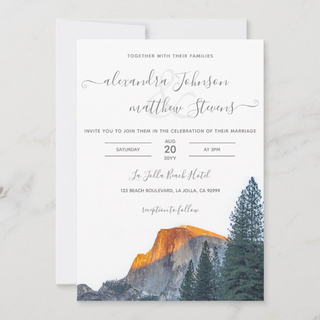 Yosemite Half Dome Wedding Invitation (Front)