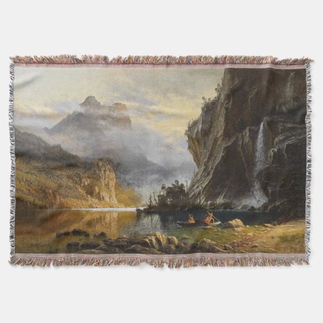 Yosemite Lake Indians Spear Fishing Throw Blanket (Front)