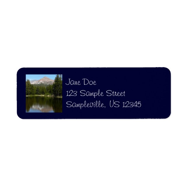 Yosemite Lake Reflection Return Address Label (Front)