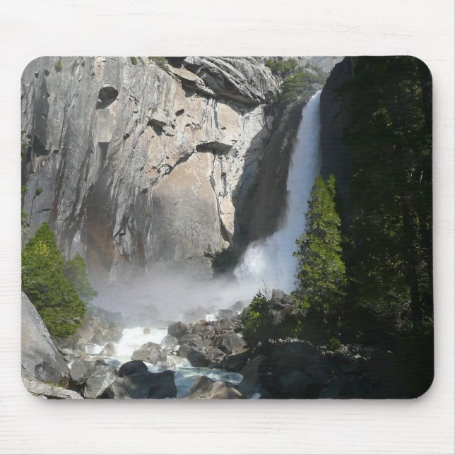 Yosemite Lower Falls at Lower Yosemite Falls Trail Mouse Pad (Front)