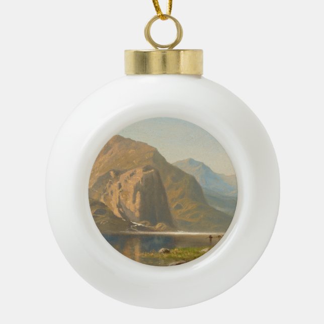 Yosemite Majestic Landscape by Albert Bierstadt Ceramic Ball Christmas Ornament (Front)