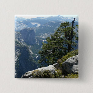 Yosemite Mountain View in Yosemite National Park 15 Cm Square Badge