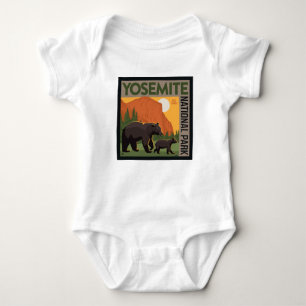 Yosemite National Park   Bear Family Baby Bodysuit