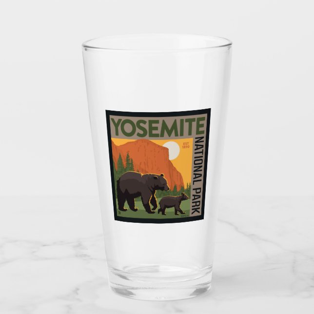 Yosemite National Park | Bear Family Glass (Front)