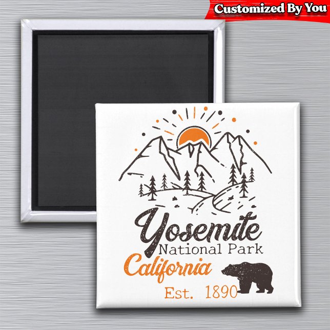 Yosemite National Park Bear Minimalist Mountain Magnet (Creator Uploaded)