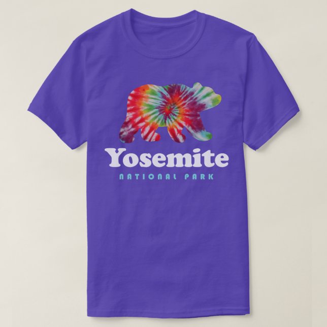 Yosemite National Park Bear Tie Dye California T-Shirt (Design Front)