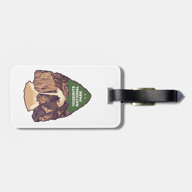Yosemite National Park Bridalveil Fall Arrowhead Luggage Tag (Back Horizontal)