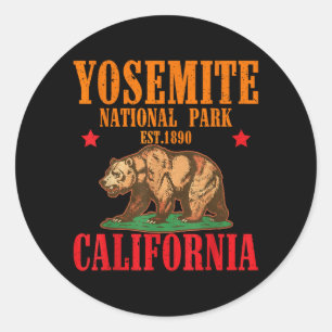 Yosemite National Park California Bear Established Classic Round Sticker