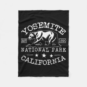 Yosemite National Park California Bear Nature Fleece Blanket
