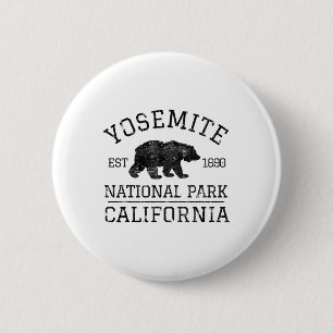 Yosemite National Park California Bear Nature Hiki 6 Cm Round Badge