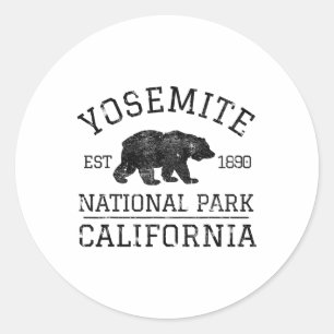 Yosemite National Park California Bear Nature Hiki Classic Round Sticker