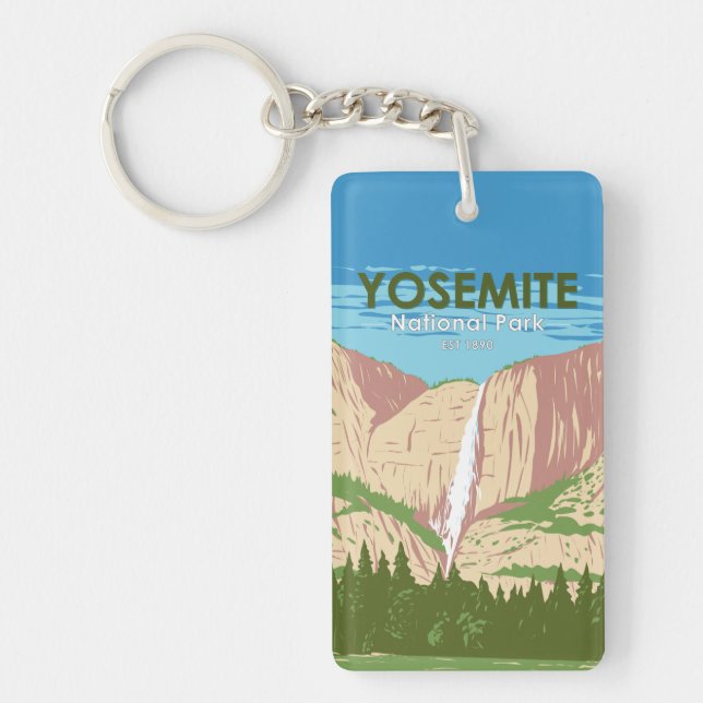 Yosemite National Park California Double Sided Key Ring (Front)