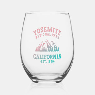 Yosemite National Park California Hiking Gradient  Stemless Wine Glass