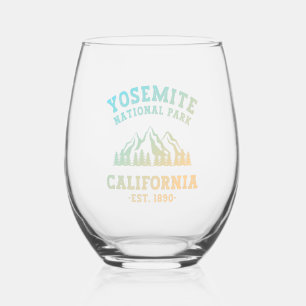 Yosemite National Park California Hiking Gradient Stemless Wine Glass