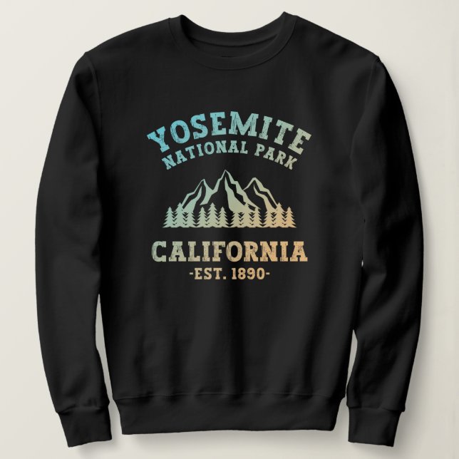 Yosemite National Park California Hiking Gradient Sweatshirt (Design Front)