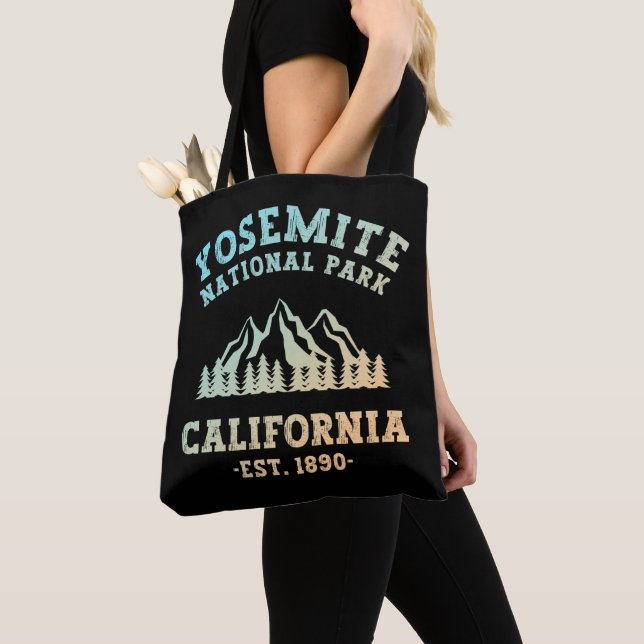 Yosemite National Park California Hiking Gradient Tote Bag (Close Up)