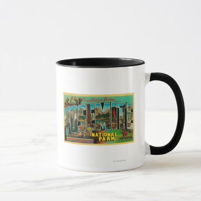 Yosemite National Park, California - Large Lette Mug (Right)