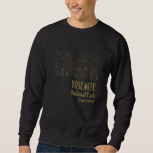 Yosemite National Park California Line Illustratio Sweatshirt