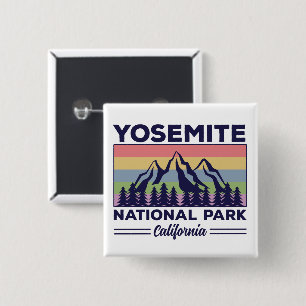 Yosemite National Park California Retro Hiking 15 Cm Square Badge